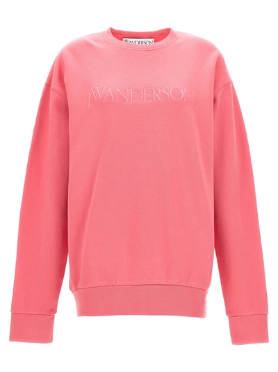 Shop Jw Anderson Logo Embroidery Sweatshirt Pink