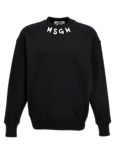 Shop Msgm Logo Print Sweatshirt Black