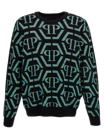 Shop Philipp Plein Logo Sweater Sweater, Cardigans Multicolor