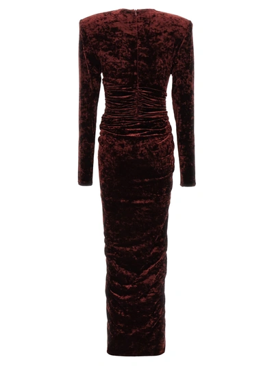 Shop Alexandre Vauthier Long Velvet Dress Dresses Bordeaux