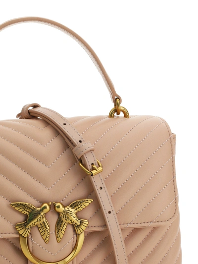 Shop Pinko Matelassé Leather Handbag With Love Birds Buckle
