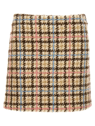 Shop Msgm Tweed Skirt Skirts Multicolor