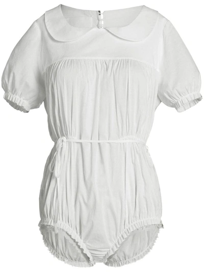 Shop Maison Margiela Four-stitch Logo Cotton Bodysuit In White