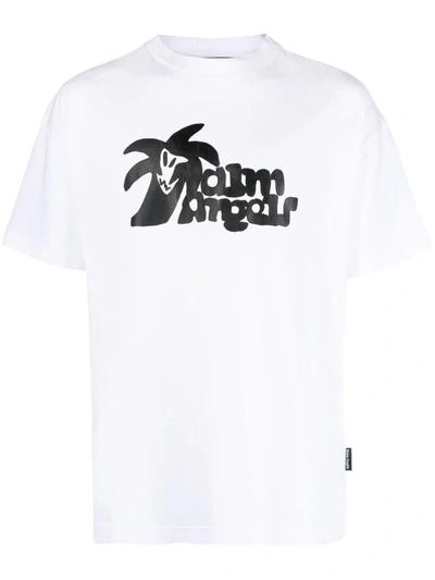 Shop Palm Angels Hunter T-shirt With Print In White