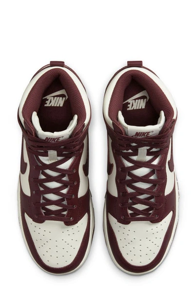 Shop Nike Dunk High Basketball Sneaker In Burgundy Crush/ Burgundy/ Sail