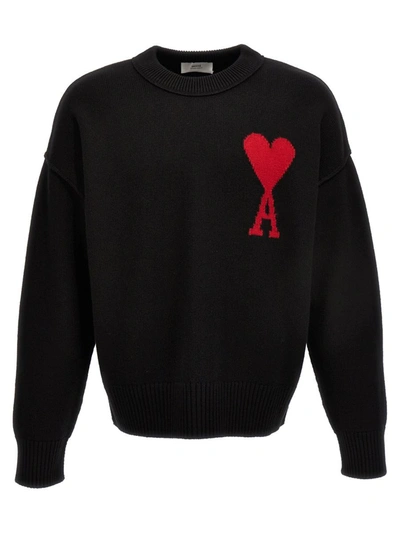 Shop Ami Alexandre Mattiussi 'ami De Coeur' Sweater In Black