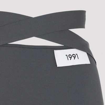 Shop Dolce & Gabbana Viscose Crossover Strap Pants In Grey
