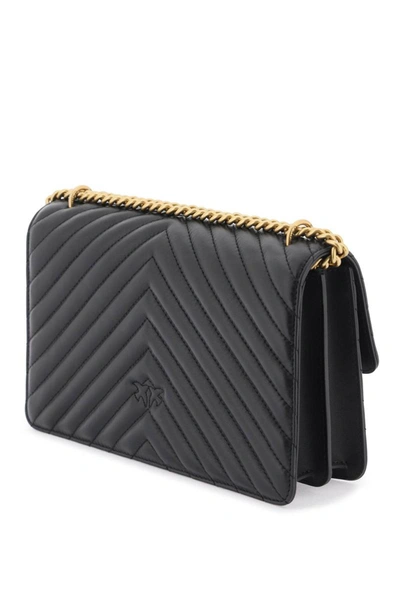 Shop Pinko Chevron Quilted 'classic Love Bag One' In Black