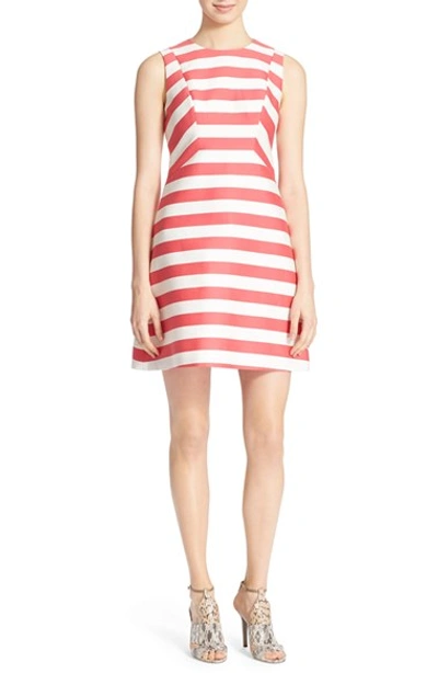 Kate Spade 'small Kite' Stripe A-line Dress In Geranium/ Cream