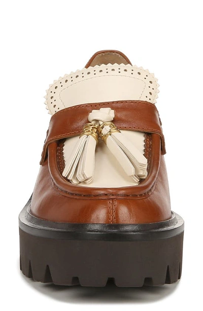 Shop Sam Edelman Meela Platform Tassel Loafer In Luxe Cognac/ Modern Ivory
