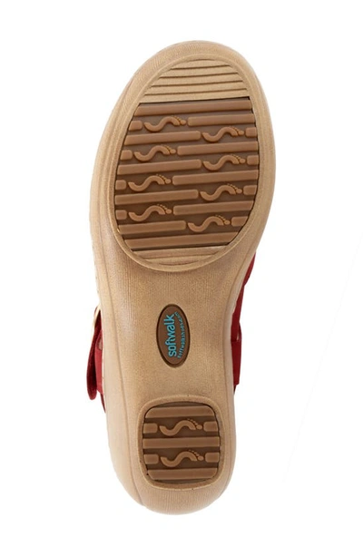 Softwalk Mabelle Ankle Strap Clog In Red Nubuck
