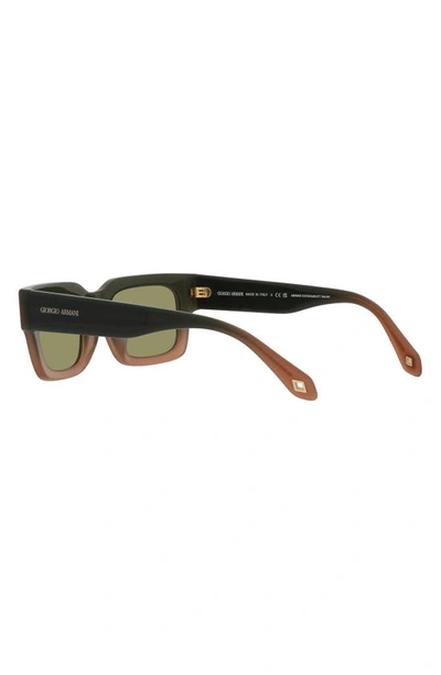 Shop Armani Exchange 52mm Rectangular Sunglasses In Green
