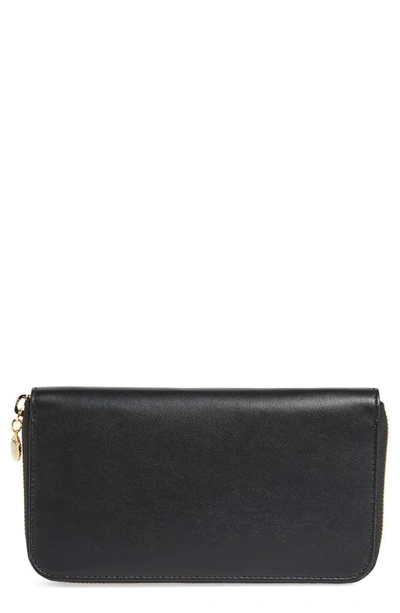 Shop Stella Mccartney Alter Nappa Perforated Logo Faux Leather Wallet In Black