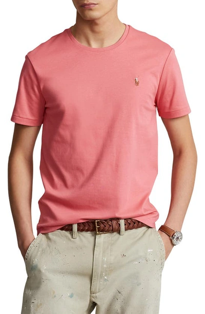 Shop Polo Ralph Lauren Solid Crewneck T-shirt In Red Sky