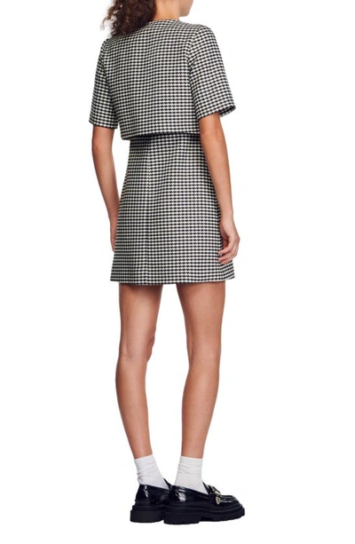 Shop Sandro Houndstooth Dress In Black / White