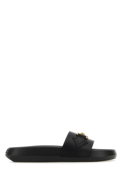 Shop Versace Slippers In Black