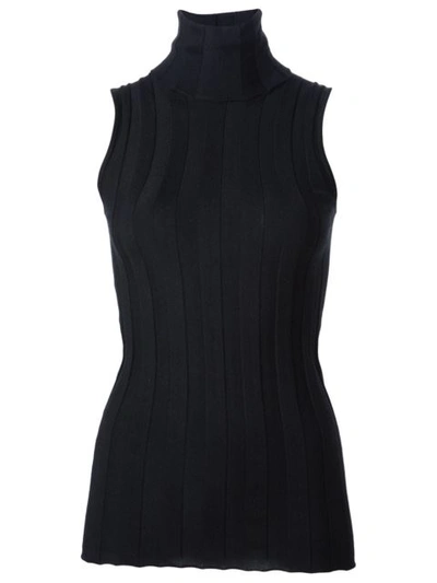 Derek Lam Sleeveless Cashmere & Silk Turtleneck In Black