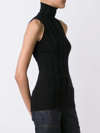 Shop Derek Lam Elle Ribbed Sleeveless Turtleneck In Black