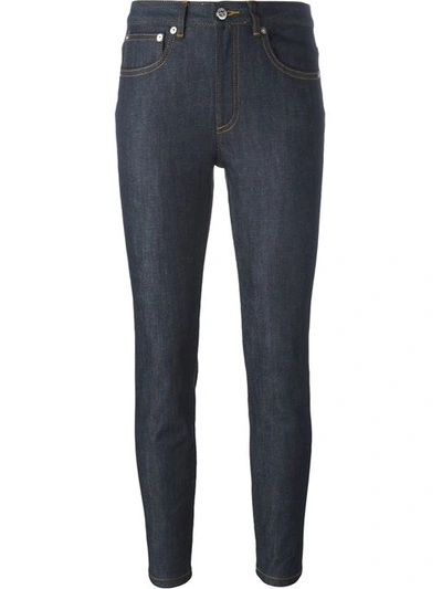 Shop Apc Contrast Stitching Jeans