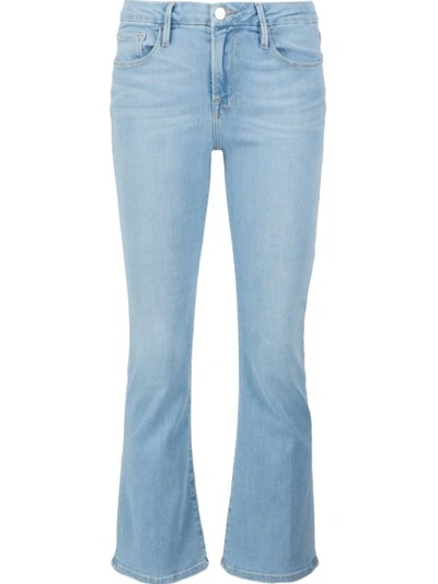Frame Le Crop Mini Boot Mid-rise Jeans In Blue