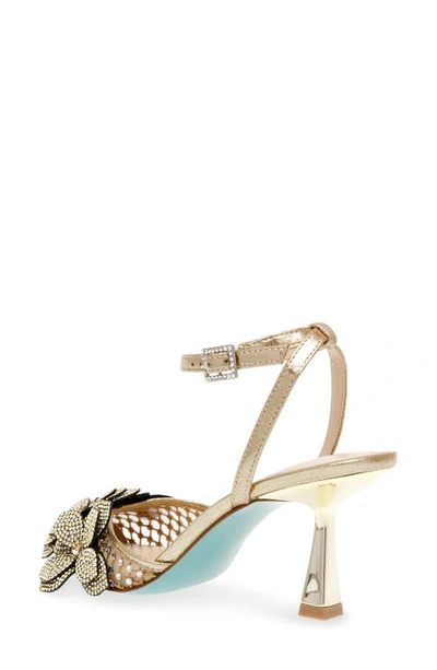 Shop Betsey Johnson Sofya Pointed Toe Pump In Gold