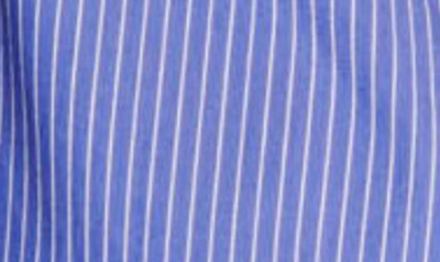 Shop Sandro Paprika Pinstripe Crop Button-up Blouse In Blue/ White