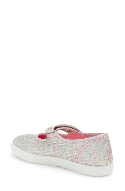 Shop Cienta Mary Jane Sneaker In Light Rainbow Sparkle