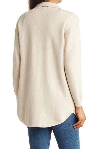 Shop By Design Claudine Double Knit Cardigan Shirt In Oatmeal