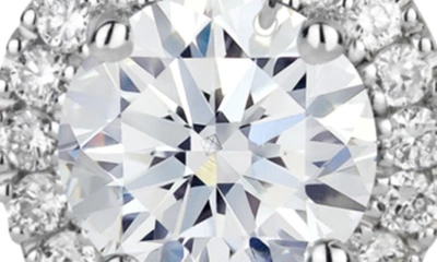 Shop Lightbox 1-carat Lab Grown Diamond Halo Pendant Necklace In White/ 14k White Gold
