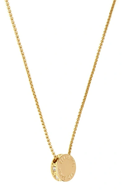 Shop Ted Baker Sebille Sparkle Dot Pendant Necklace In Gold Tone Clear Crystal