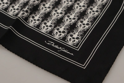 Shop Dolce & Gabbana Elegant Black Silk Men's Square Men's Scarf