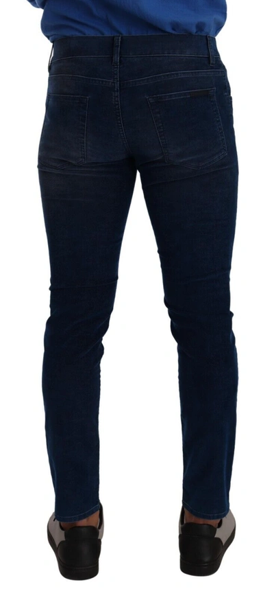 Shop Dolce & Gabbana Blue Slim Fit Cotton Skinny Denim Trouser Men's Jeans