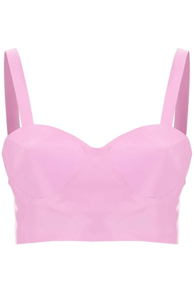 Shop Maison Margiela Latex Top With Bullet Cups In Pink