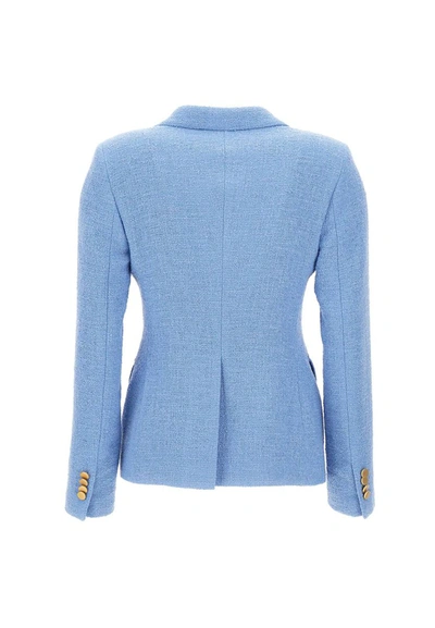 Shop Tagliatore "j-alycia" Linen Blazer In Blue