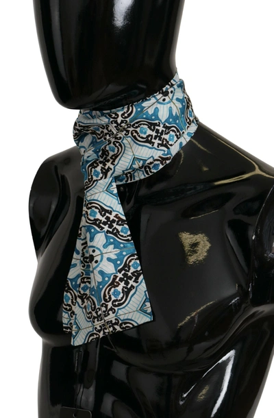 Shop Dolce & Gabbana Majestic Silk Majolica Men's Scarf In Multicolor