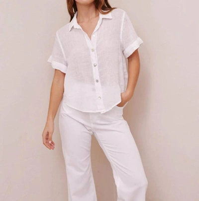 Shop Bella Dahl Women's Cuffed Linen Shirt In White