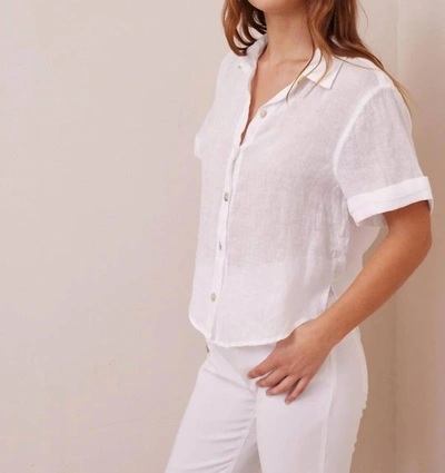 Shop Bella Dahl Women's Cuffed Linen Shirt In White