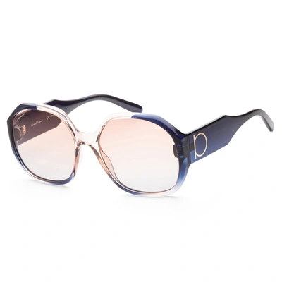Shop Ferragamo Women's Sf943s-6018083 Fashion 60mm Grey Rose Gradient Sunglasses In Multi