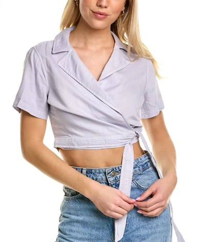 Shop Bella Dahl Short Sleeve Wrap Shirt In Lilac In Purple