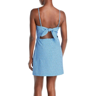 Shop French Connection Whisper Womens Tie Back Short Mini Dress In Blue