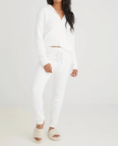 Bella Dahl Sweater Jogger Pants In Winter White In White