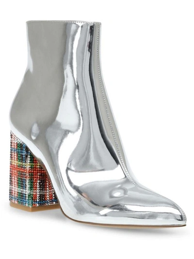 Shop Betsey Johnson Kassie Womens Fashion Ankle Boots In Silver