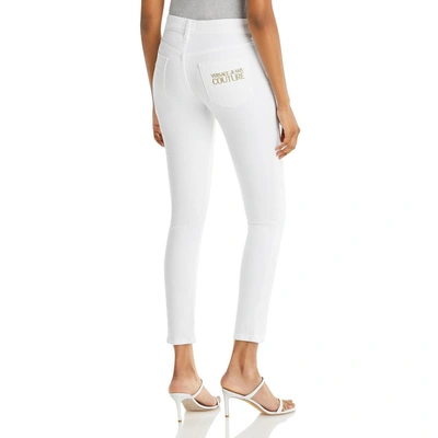 Shop Versace Jeans Couture Womens Slim Fit High Rise Skinny Pants In White
