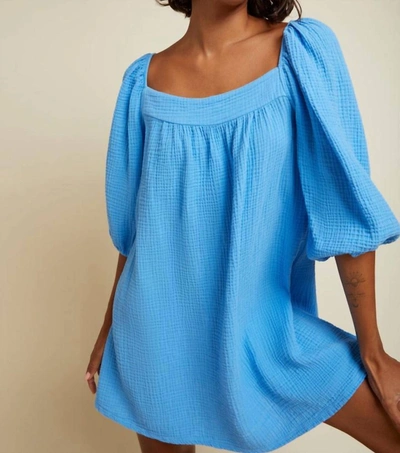Shop Nation Ltd Carter Gauze Mini Dress In Lapis In Blue
