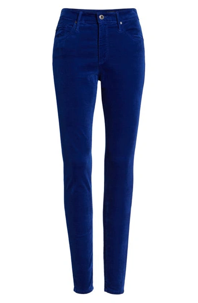 Shop Ag The Farrah High Waist Velvet Jeans In Egyptian Blue