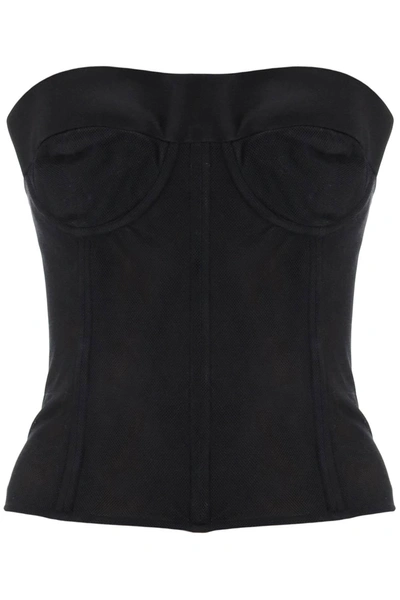 Shop Maison Margiela Bustier Top In Mesh