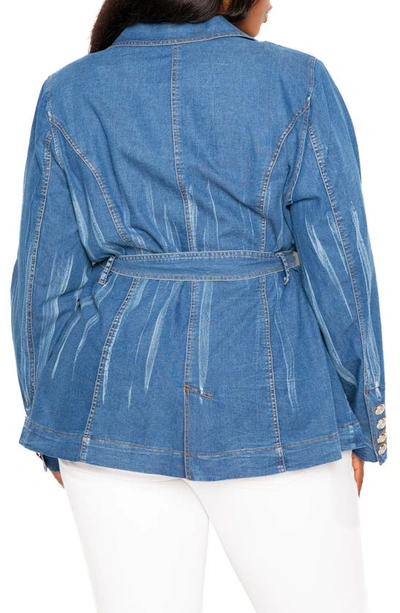 Buxom Couture Double Breasted Denim Jacket In Denim