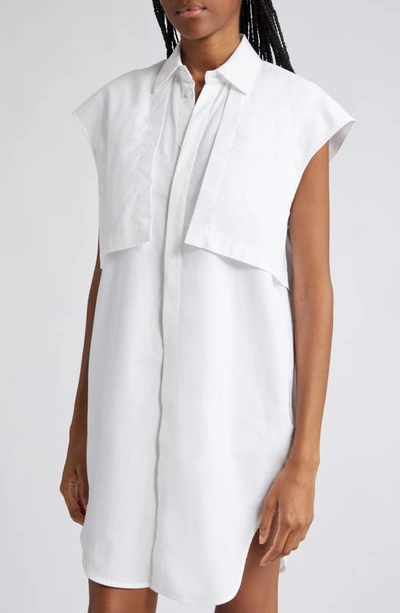 Shop K.ngsley Gender Inclusive Nesli Sleeveless Cotton Poplin Shirt In White