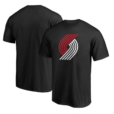 Shop Fanatics Branded Black Portland Trail Blazers Primary Team Logo T-shirt