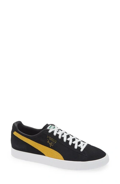 Shop Puma Clyde Og Sneaker In  Black-yellow Sizzle